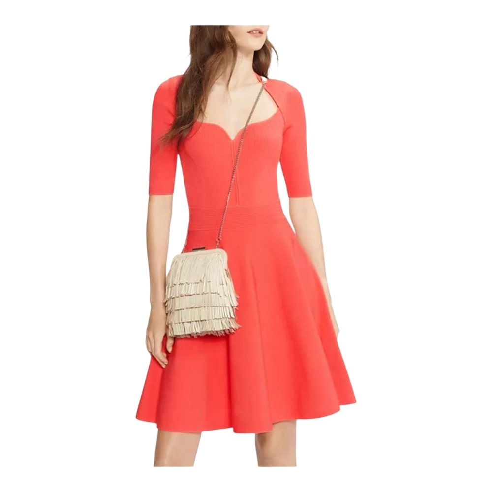 Ted‎ Baker London Vibrant Coral Midi Dress